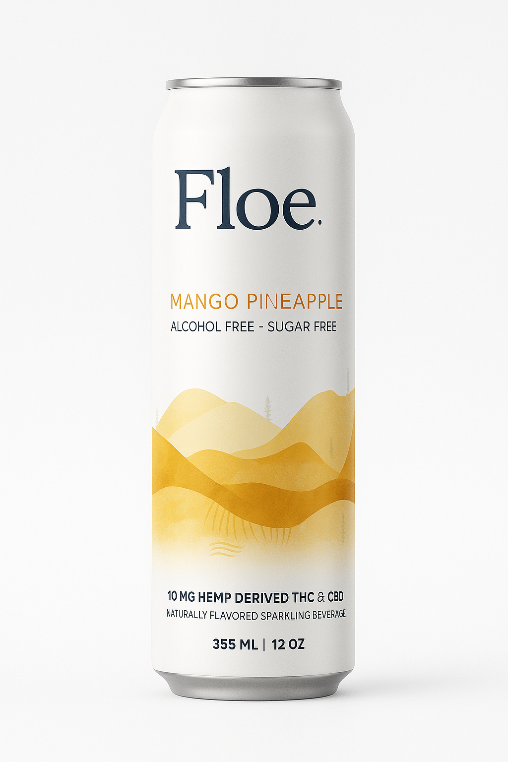 Floe THC CBD Seltzer - 10mg - Pineapple Mango - 4 Pack of 12oz cans