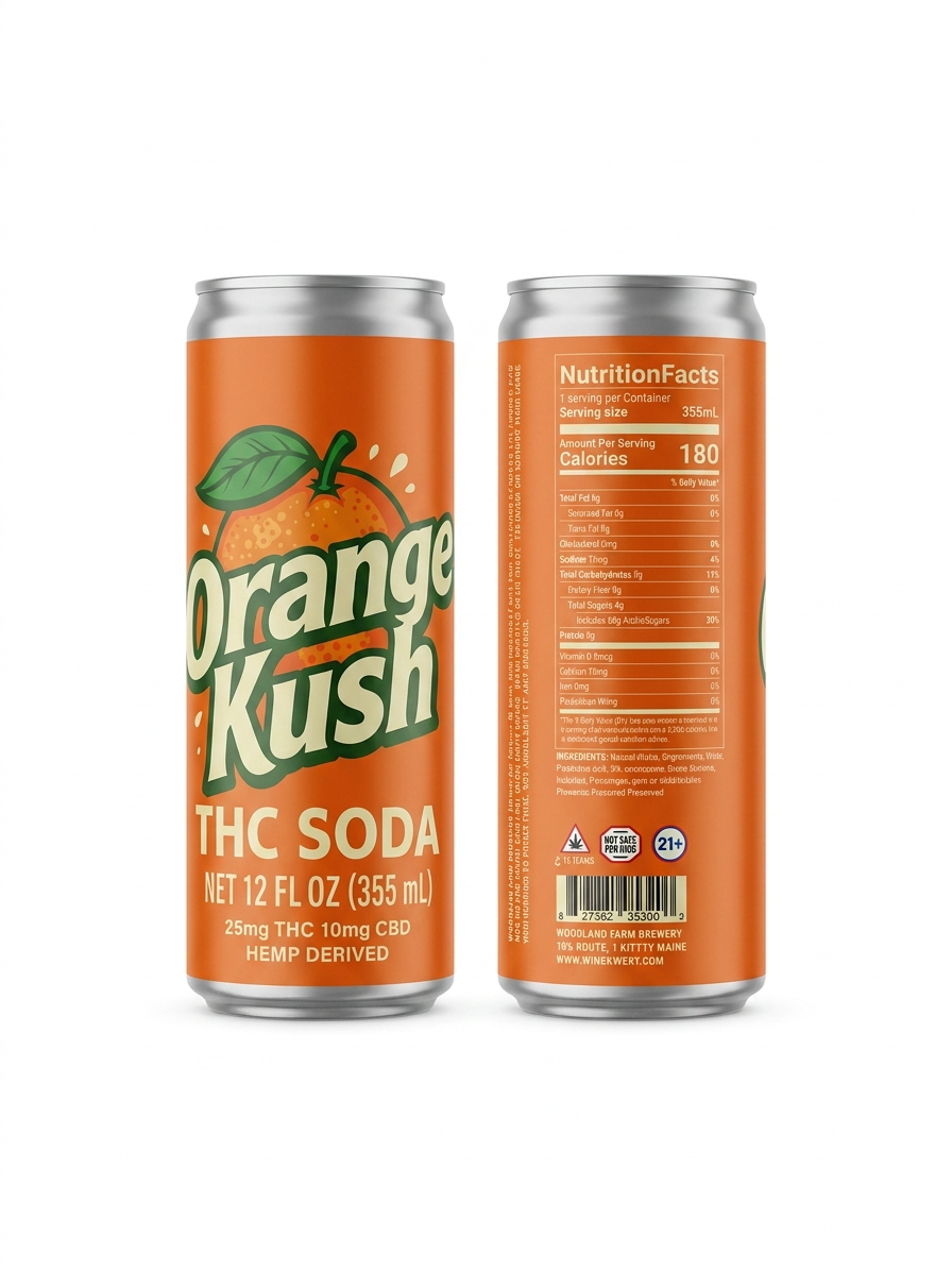 Floe THC CBD Infused Soda - Orange Kush - 25mg - 4pk of 12oz cans