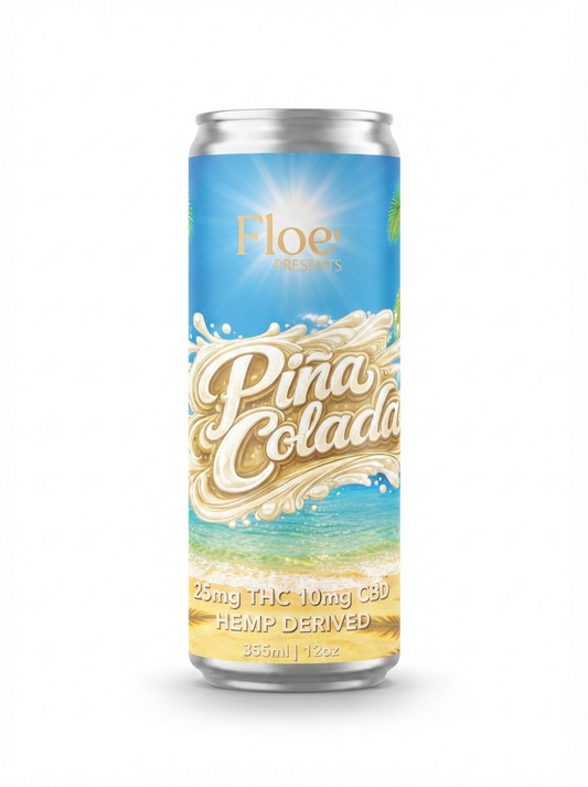 Floe THC CBD Infused Beverage - Piña Colada - 25mg - 4pk of 12oz cans