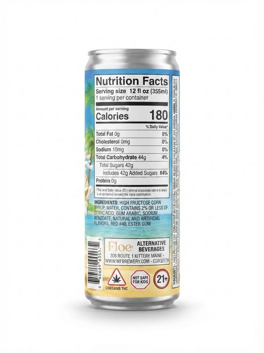Floe THC CBD Infused Beverage - Piña Colada - 25mg - 4pk of 12oz cans