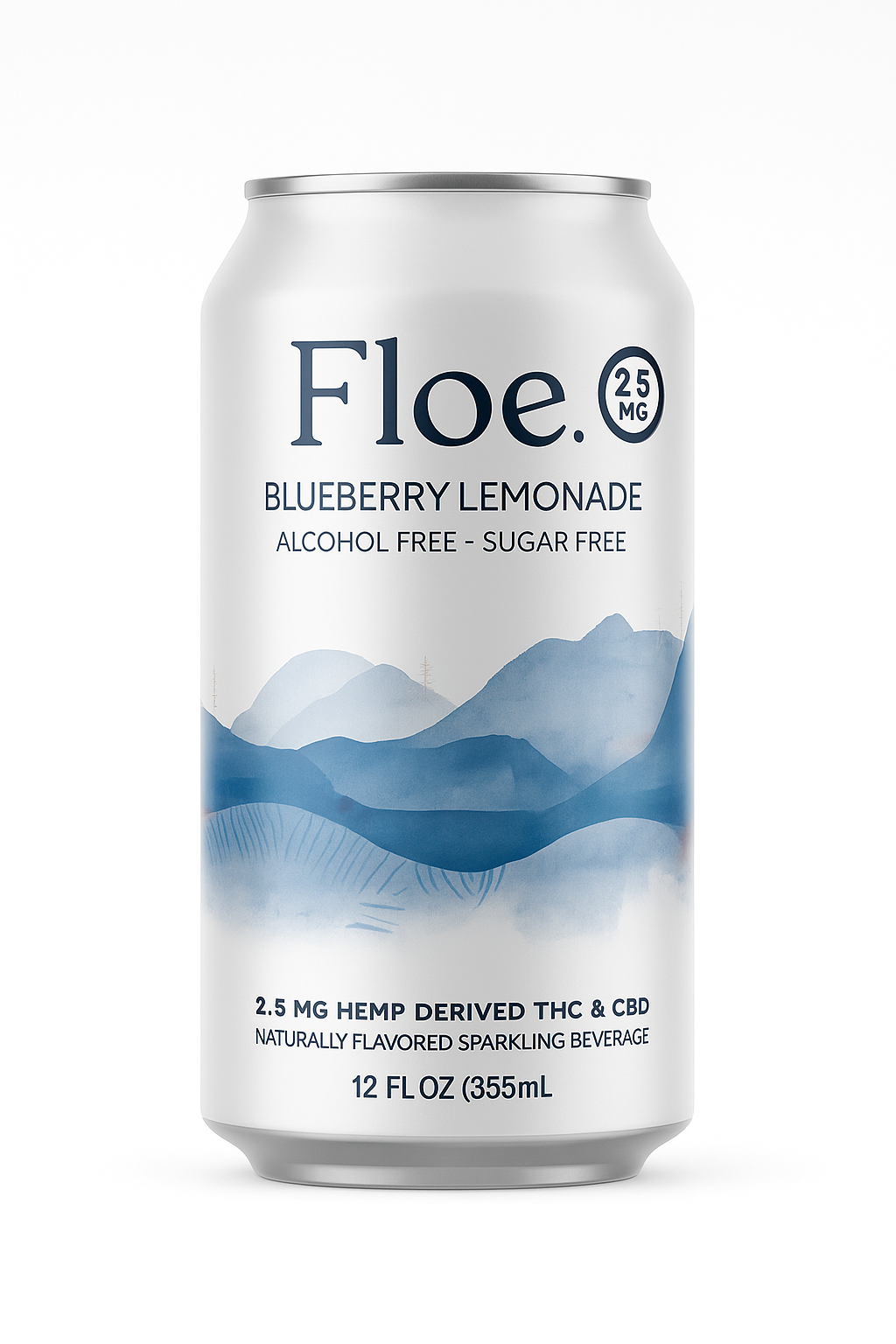 Floe THC CBD Seltzer - Blueberry Lemonade - 4 Pack of 12oz cans