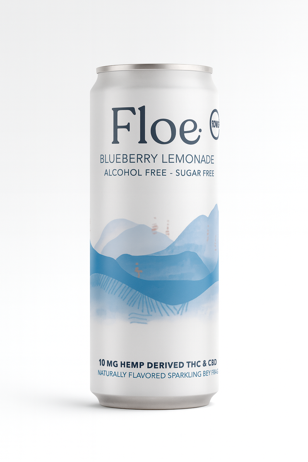 Floe THC CBD Seltzer - Blueberry Lemonade - 4 Pack of 12oz cans