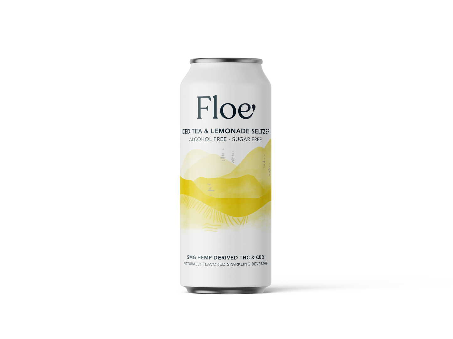 Floe THC CBD Seltzer 5mg - Iced Tea with Lemonade - 4 pack of 12oz cans.