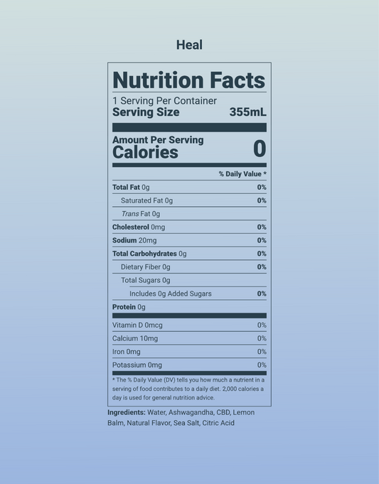 Heal - 100mg CBD Beverage - 4 pack of 12oz cans