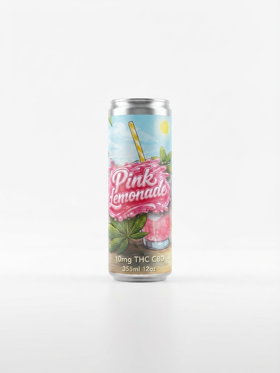 Floe THC CBD Infused Juice Beverage - Pink Lemonade - 25mg - 4pk of 12oz cans
