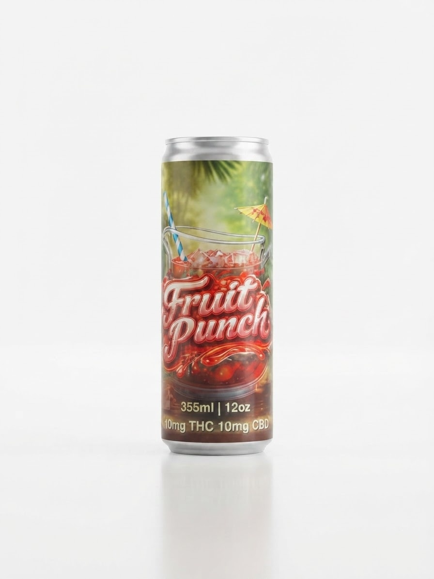 Floe THC CBD Infused Juice Beverage - Fruit Punch - 25mg - 4pk of 12oz cans