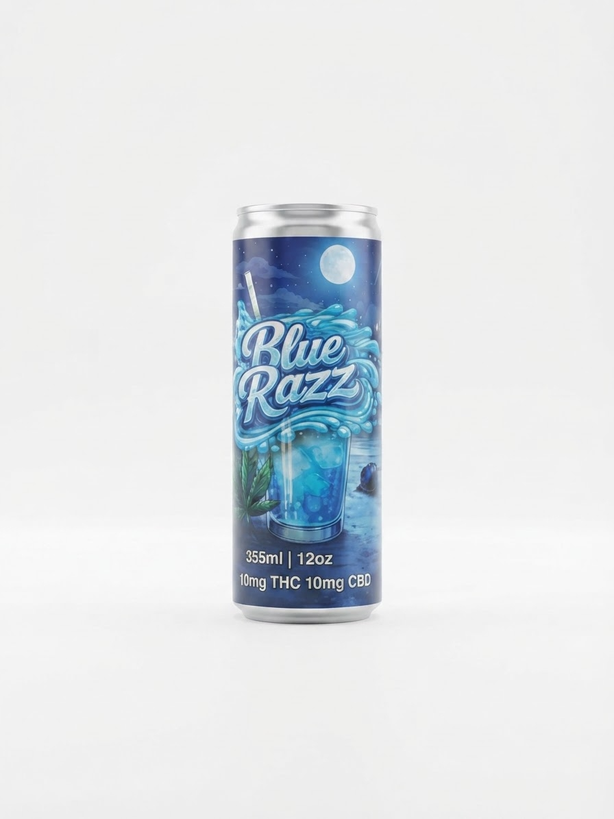 Floe THC CBD Infused Juice Beverage - Blue Razz - 25mg - 4pk of 12oz cans