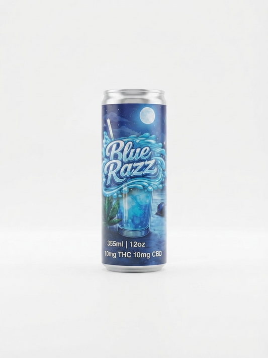 Floe THC CBD Infused Juice Beverage - Blue Razz - 25mg - 4pk of 12oz cans
