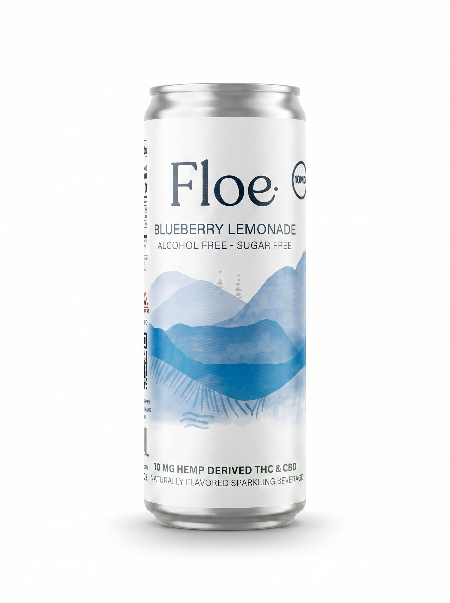 Floe THC CBD Seltzer - Blueberry Lemonade - 4 Pack of 12oz cans