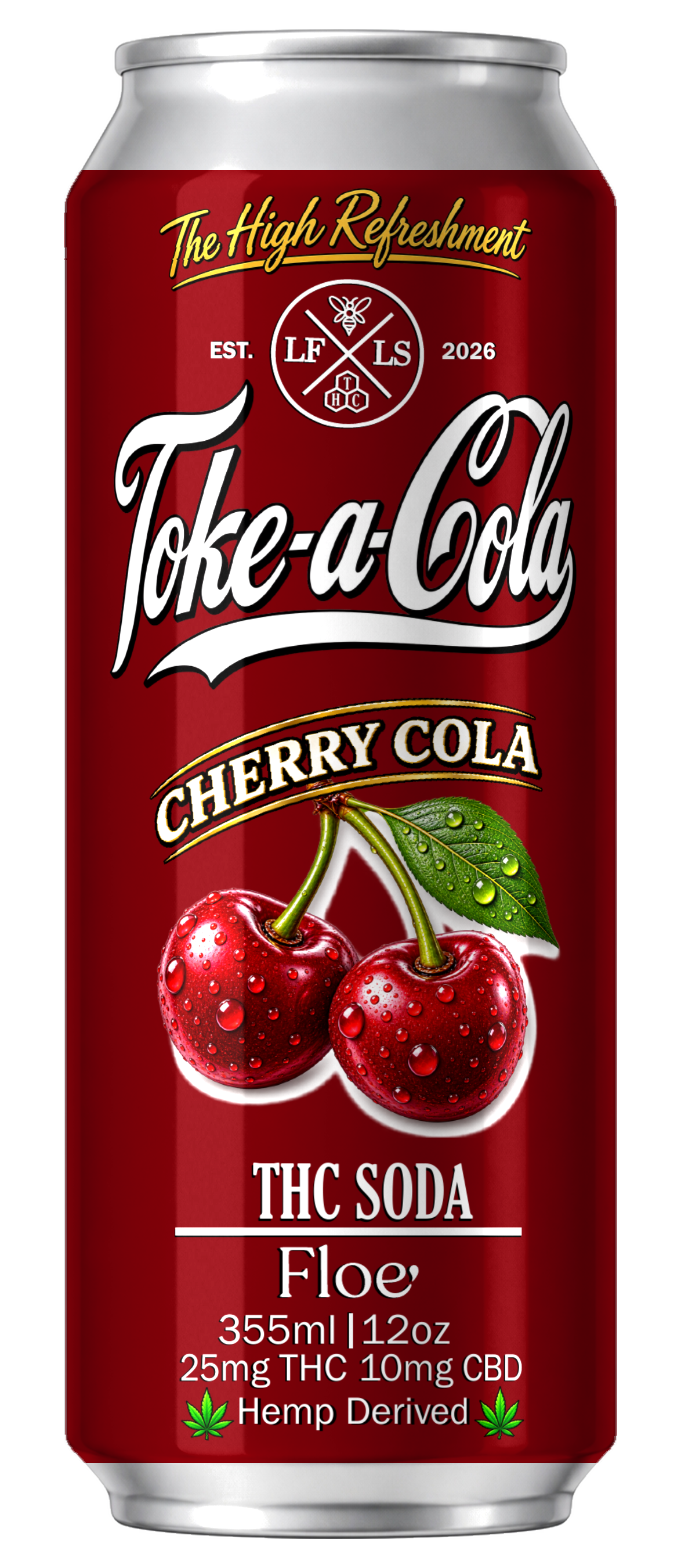 Dunphy THC Infused Soda - Toke-a-Cola - 25mg - 4pk of 12oz cans