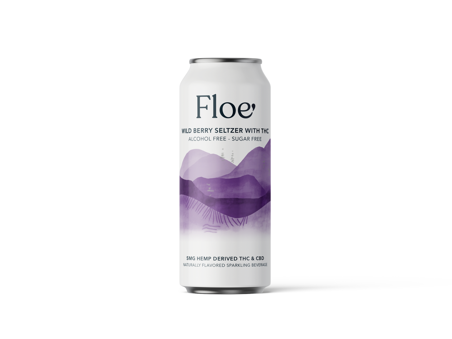 Floe THC CBD Seltzer - Wildberry - 4 pack of 12oz cans.