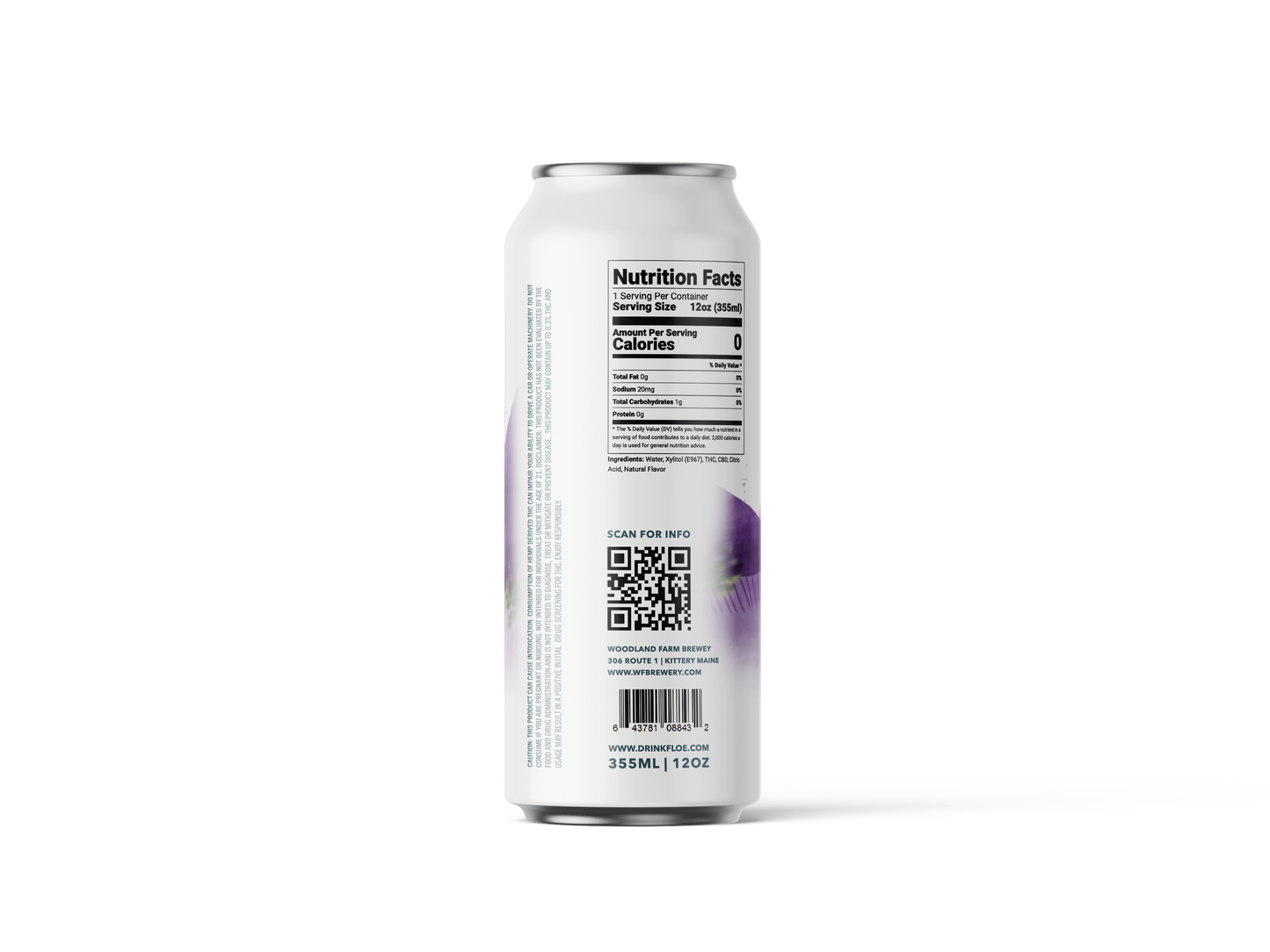 Floe THC CBD Seltzer - Wildberry - 4 pack of 12oz cans.